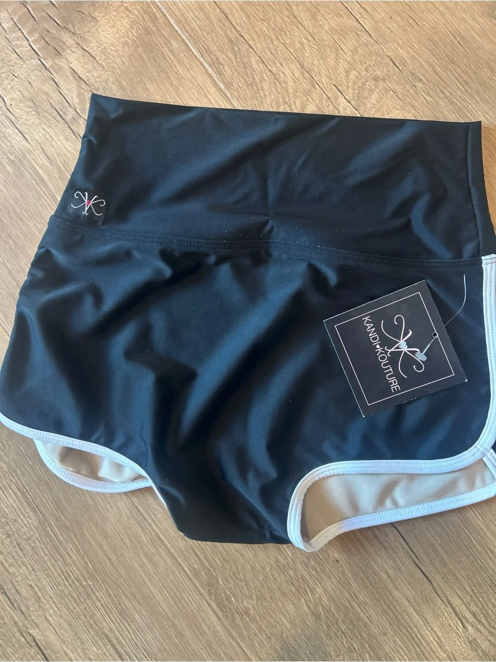 Kandi Kouture Black Athletic Shorts with white Trim
